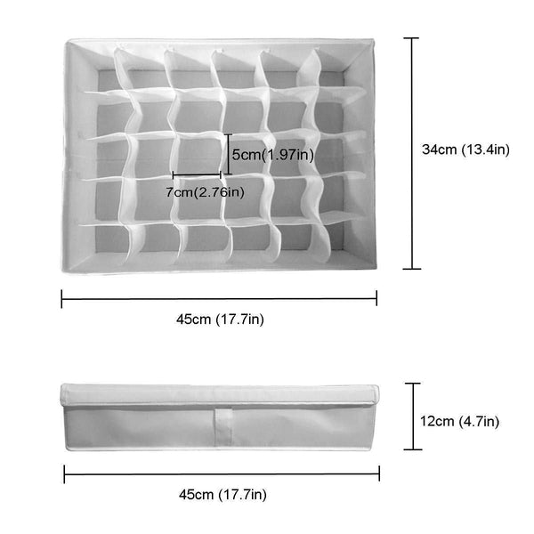 Top soft stone socks and underwear organizer with 30 cell collapsible closets wardrobe organizer folding clothes drawer storage boxes fairy white