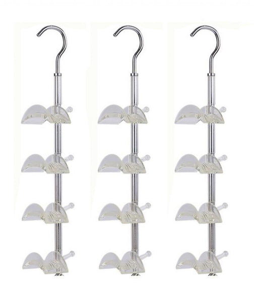 Heavy duty louise maelys 3 packs hanger rack 4 hooks closet organizer for handbags scarves ties belts 360 degree rotating