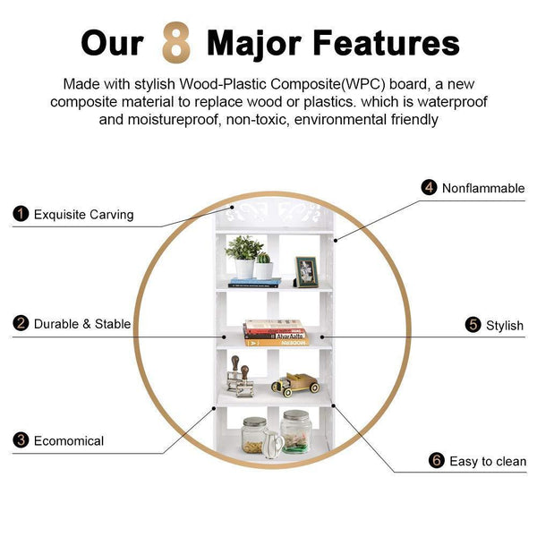 Kitchen ejoyous 5 tier shoes rack white wood plastic modern space saving display shoe tower free standing shoes storage organizer closet shelves holder container for home office support hold 10 pair