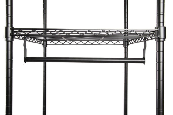 Online shopping finnhomy heavy duty wire shelving garment rack for closet organizer portable clothes wardrobe storage with adjustable shelves and hangers thicken steel tube black