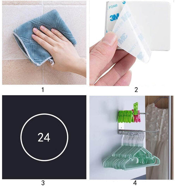 Great wall mounted clothes hanger organizer stainless steel hanger storage rack closet space saving self adhesive no need nails