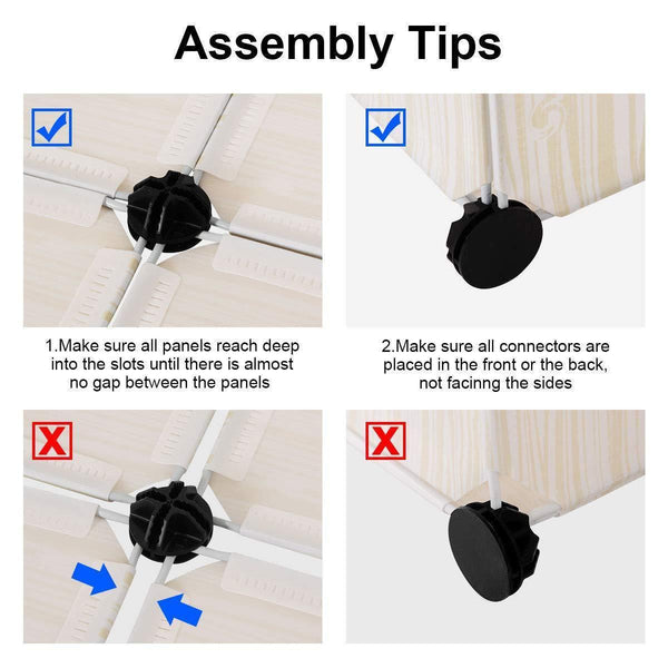 Purchase tangkula closet portable diy plastic stackable customizable bedroom dom dresser clothes closet wardrobe armoire organizing shelf cube storage with doors organizer closet 6 cubes 2 hanging sections