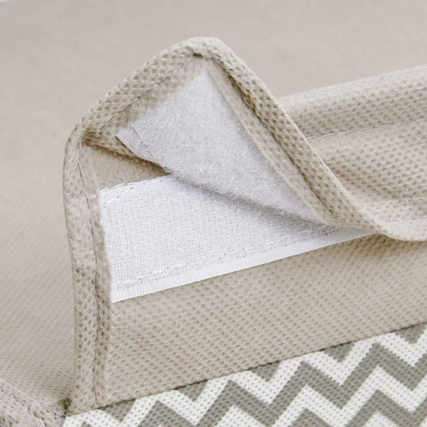 Purchase mdesign soft fabric over closet shelving hanging storage organizer with removable drawer for closets in bedrooms hallway entryway mudroom chevron zig zag print with solid trim taupe natural
