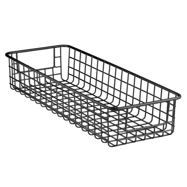 Top mdesign household wire drawer organizer tray storage organizer bin basket built in handles for kitchen cabinets drawers pantry closet bedroom bathroom 16 x 6 x 3 4 pack matte black