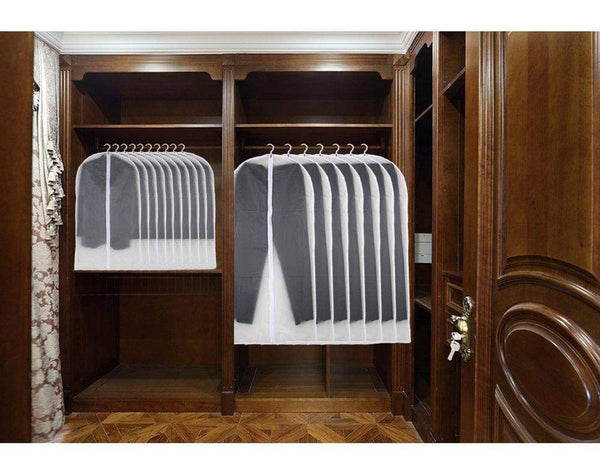 Exclusive garment bag clear plastic breathable moth proof garment bags cover for long winter coats wedding dress suit dance clothes closet pack of 6 24 x 55