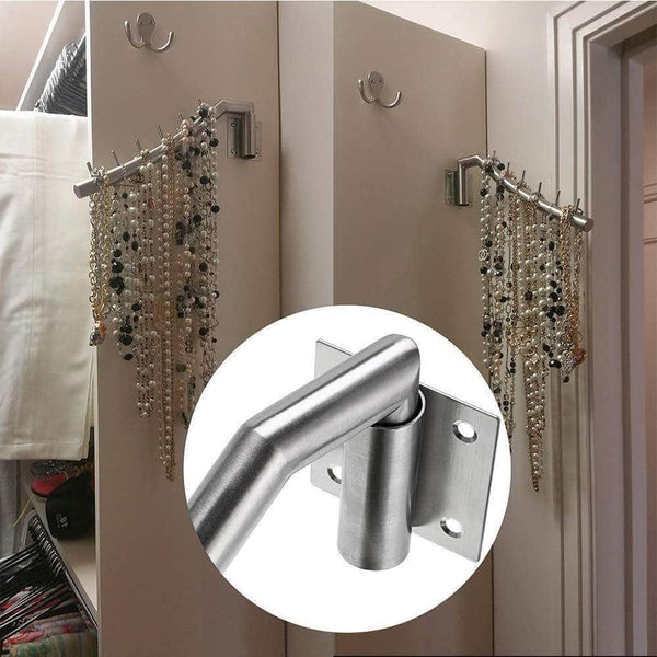 Explore wall mount clothing rack 2 pack stainless steel hanging drying clothes hanger with swing arm holder heavy duty laundry closet storage organizer rod space saver clothing for bedrooms bathrooms