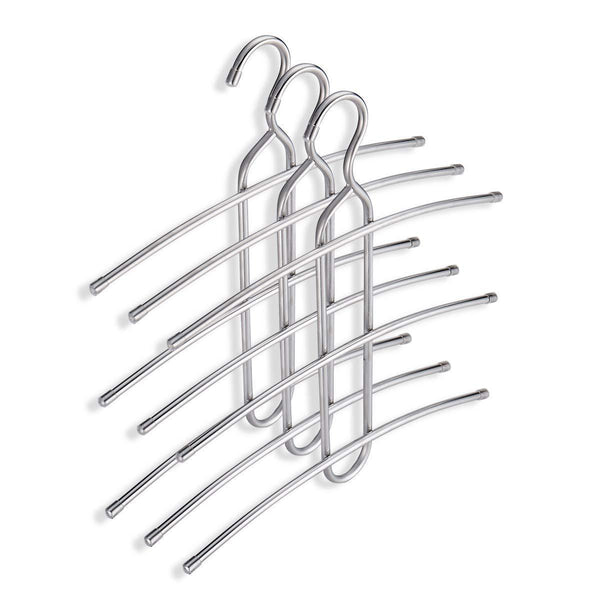 Related doiown multipurpose stainless steel closet hangers blouses shirt dresses scarf hangers organizer set of 3 non slip 3 pieces