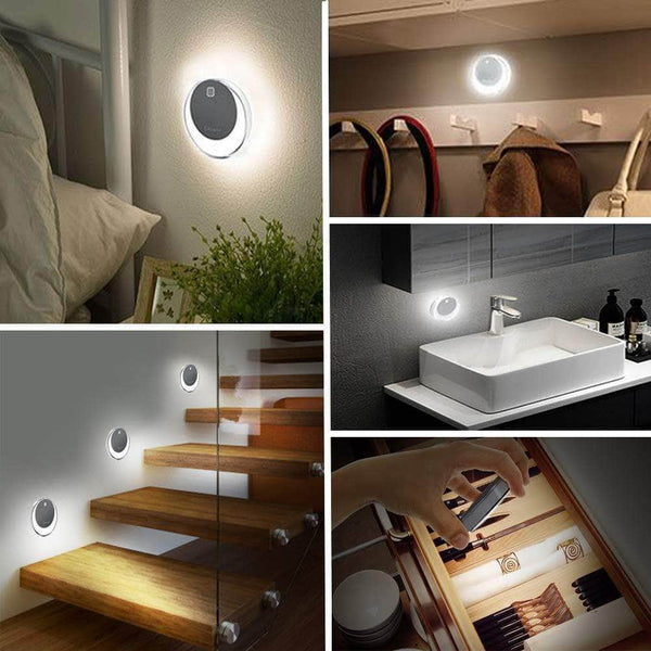 Discover okeanu motion sensor light 14 led cordless rechargeable night light portable closet lights for hallway basement garage bathroom cabinet stair 3 pack white