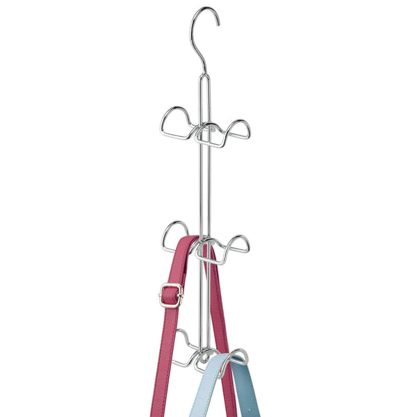 Heavy duty interdesign classico hanging organizer for purses handbags satchels backpacks scarves pashminas slings closet accessories 6 hooks chrome set of 1 holder