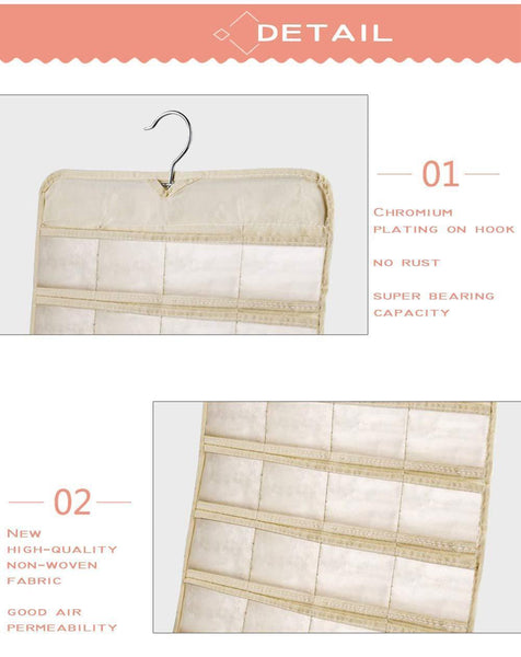 Top aarainbow 6 packs hanging plastic jewelry organizer bag 80 pockets dual sided non woven transparent foldable organizers and storage for closet nightstand drawer women girl 6 black