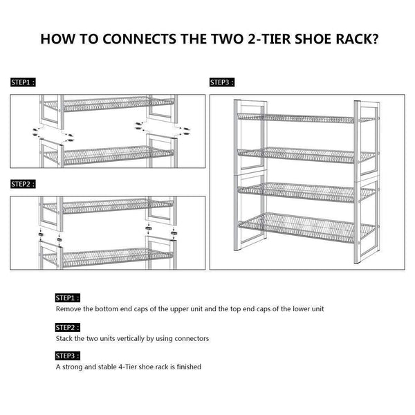 Exclusive rackaphile 4 tier stackable metal shoe rack mesh utility shoe storage organizer shelf for closet bedroom entryway 32 3 28 9 12 bronze