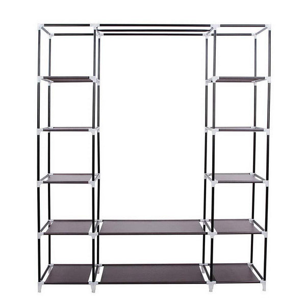 Buy now amashion 69 5 tier portable clothes closet wardrobe storage organizer with non woven fabric quick and easy to assemble dark brown