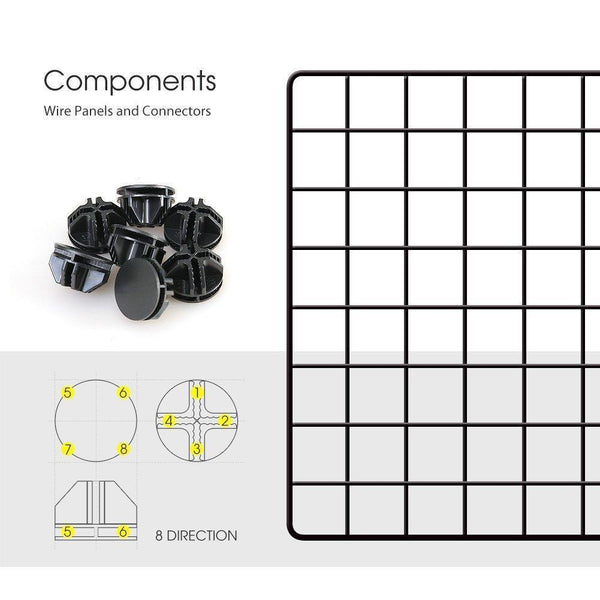 Shop kousi wire storage cubes modular metal cubbies organizer customizable metal rack cloths closet cubes storage shelves multifuncation shelving unit 8 cubes 4 hanging sections