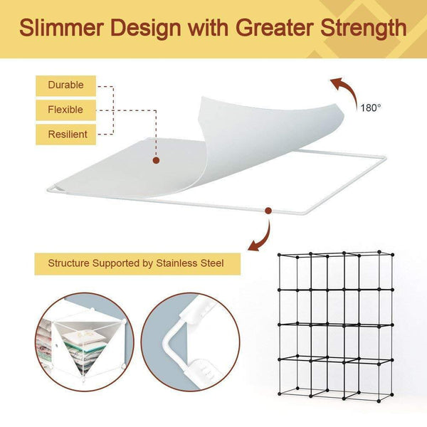 Top kousi kids dresser kids closet portable closet wardrobe children bedroom armoire clothes storage cube organizer white with cute animal door safety large sturdy 10 cubes 2 hanging sections