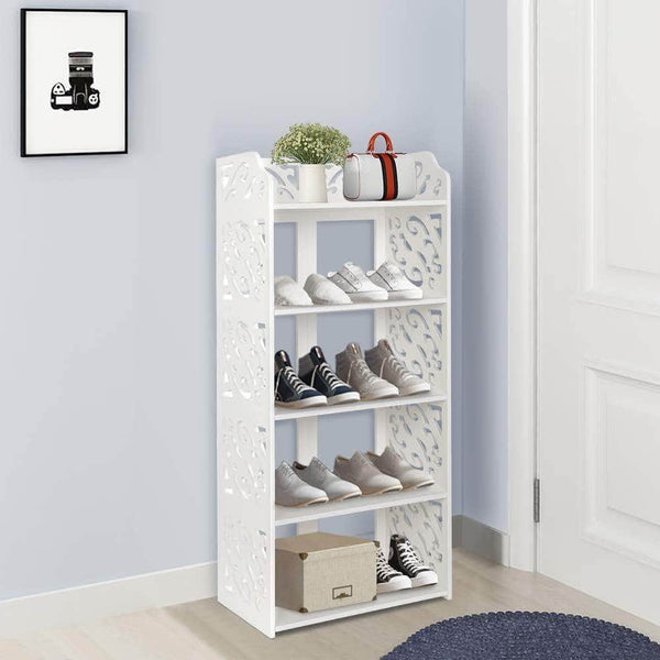 Online shopping ejoyous 5 tier shoes rack white wood plastic modern space saving display shoe tower free standing shoes storage organizer closet shelves holder container for home office support hold 10 pair