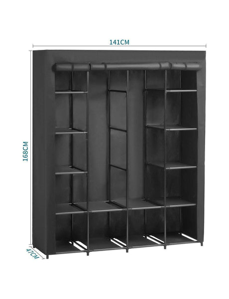 Explore aoou closet organizer wardrobe closet portable closet closet organizers and storage with non woven fabric easy to assemble 56 x 18 5 x 66 inches black