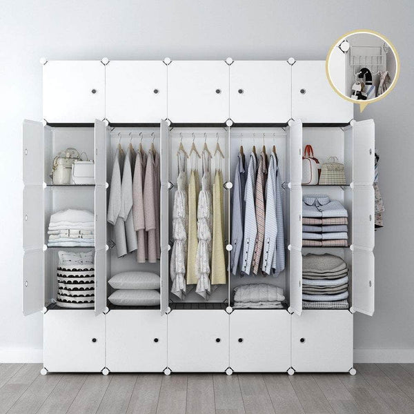 Top rated yozo modular closet portable wardrobe for teens kids chest drawer ployresin clothes storage organizer cube shelving unit multifunction toy cabinet bookshelf diy furniture white 25 cubes