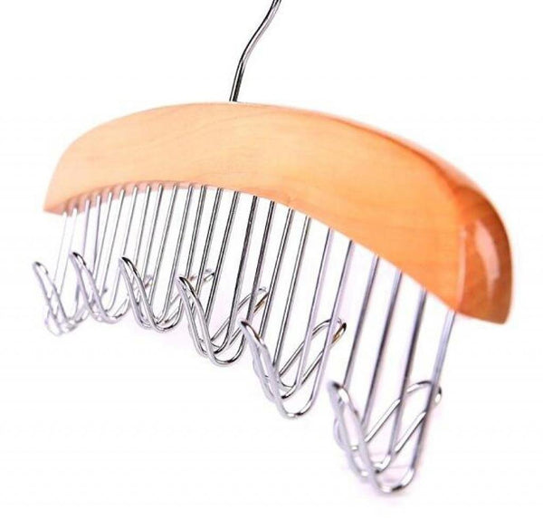Budget louise maelys wooden 12 hooks tie rack hanger multipurpose closet organizer holds for tie belt scarf