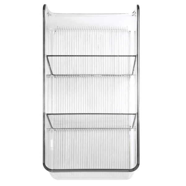 Cheap mdesign divided plastic home office desk drawer organizer storage bin for cabinets closets drawers desktops tables workspaces holds pens pencils erasers markers 3 sections 4 pack clear