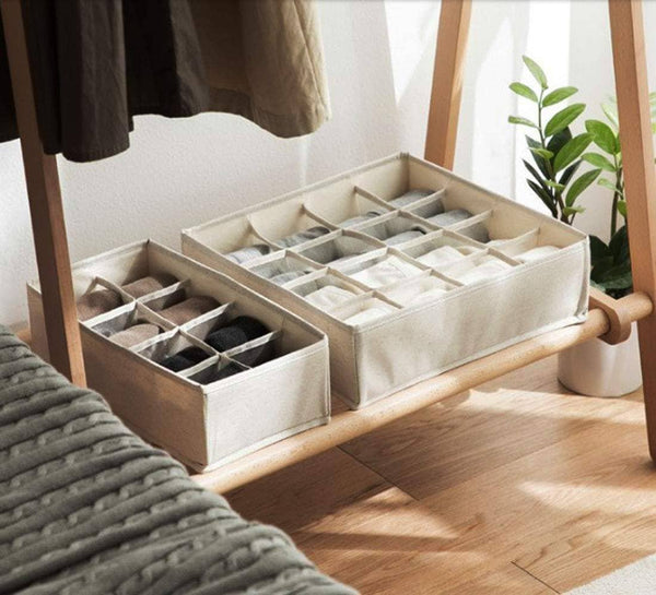 Amazon best xitangou set of 4 flodable drawer organiser collapsible closet divider for underwear bras neck ties handkerchiefs beige