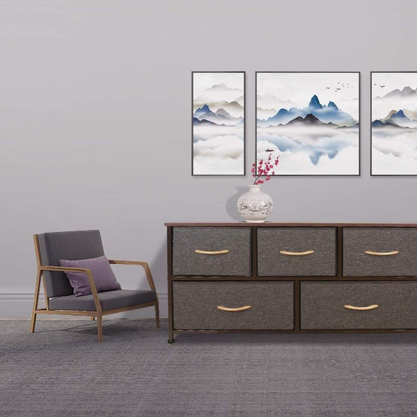 Results home dresser storage tower sturdy steel frame mdf wood top removable drawers height adjustable feet storage organizer for room hallway entryway closets 5 drawers espresso 39 5w 21 5h
