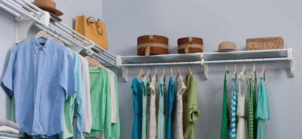 The best ez shelf diy expandable closet kit 2 closet shelf rods units and 2 end brackets each unit 40 in to 74 in white