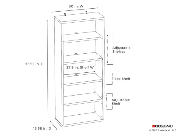 Exclusive closetmaid 13504 decorative 5 shelf unit white
