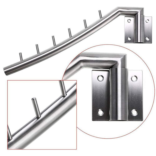 Great wall mount clothing rack 2 pack stainless steel hanging drying clothes hanger with swing arm holder heavy duty laundry closet storage organizer rod space saver clothing for bedrooms bathrooms