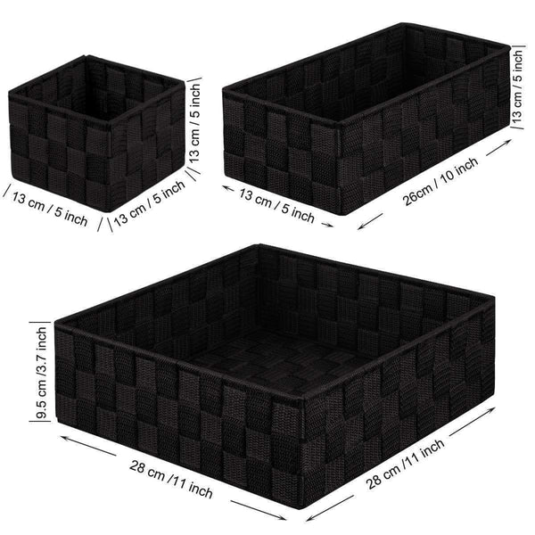 Buy now kedsum woven storage box cube basket bin container tote cube organizer divider for drawer closet shelf dresser set of 4 black