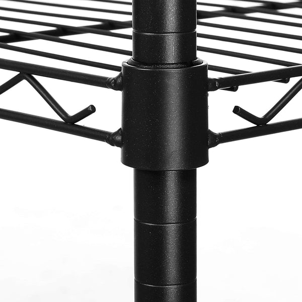 Great modrine double rod garment rack 3 tiers heavy duty hanging closet with lockable rolling wheels 2 side hooks and 2 clothes rods black