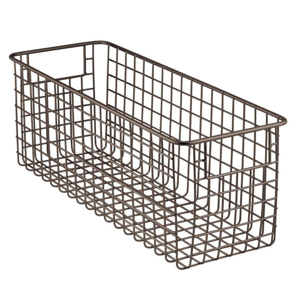 Shop here mdesign farmhouse decor metal wire bathroom organizer storage bin basket for cabinets shelves countertops bedroom kitchen laundry room closet garage 16 x 6 x 6 in 6 pack bronze