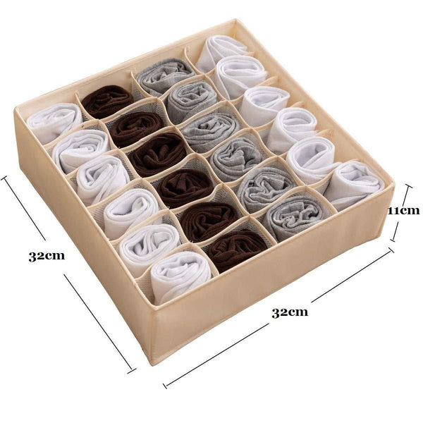 Try xitangou set of 4 flodable drawer organiser collapsible closet divider for underwear bras neck ties handkerchiefs beige