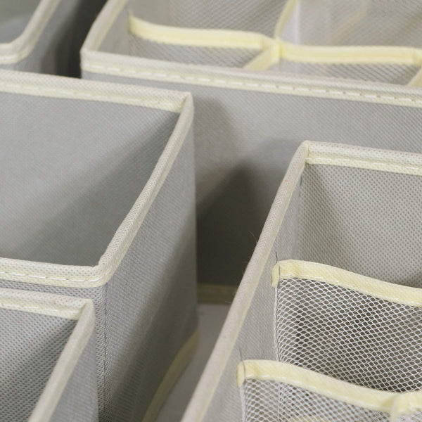 Top tenabort 6 pack foldable drawer organizer dividers cloth storage box closet dresser organizer cube fabric containers basket bins for underwear bras socks panties lingeries nursery baby clothes gray