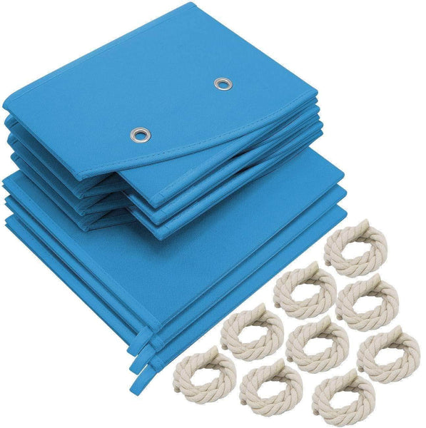 Buy sorbus trapezoid storage bin box basket set foldable with cotton rope carry handles great for closet clothes linens toys nursery non woven fabric trapezoid bin blue