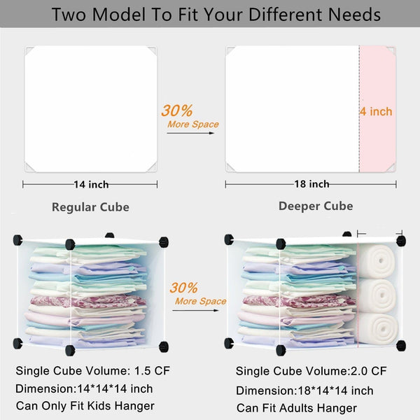 Amazon best unicoo multi use diy 20 cube organizer wardrobe bookcase storage cabinet wardrobe closet with design pattern deeper cube semitransparent
