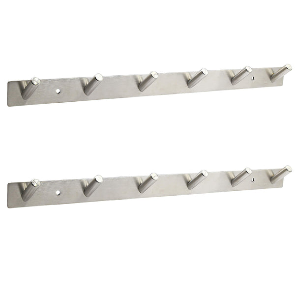 Top rated webi 2 set v sus 304 modern 6 hook hat bath towel coat hooks robe garment rack hanger rail holder screw wall mount closet clothing bathroom garage home storage organization brushed nickel v yzg06 2