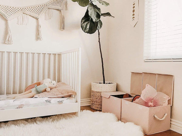 Heavy duty ezoware large storage boxes 2 pack large linen fabric foldable storage cubes bin box containers with lid and handles for nursery children closet bedroom living room pink