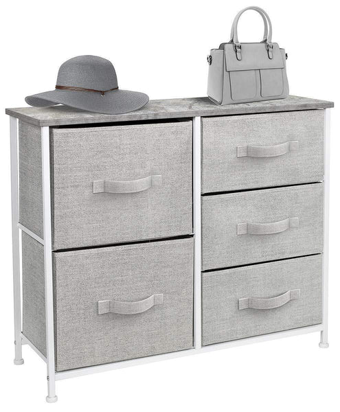 Online shopping sorbus dresser with 5 drawers furniture storage tower unit for bedroom hallway closet office organization steel frame wood top easy pull fabric bins gray