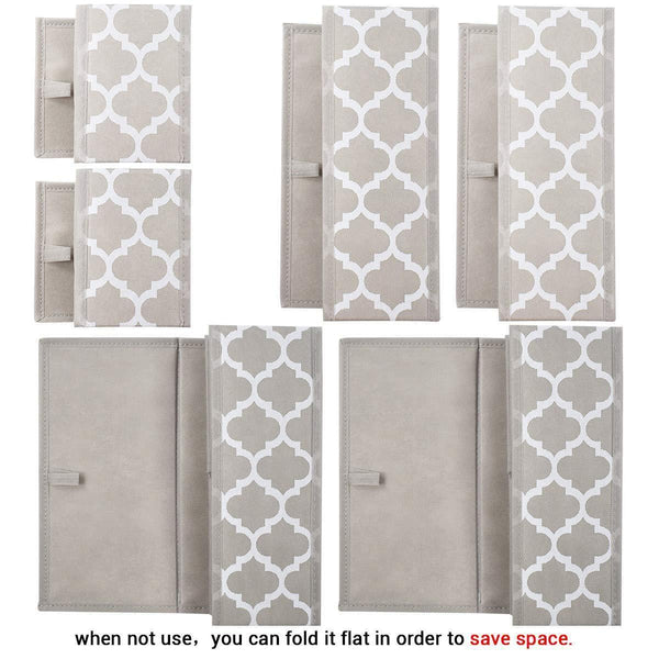 Great foldable cloth storage box closet dresser drawer organizer cube basket bins containers divider with drawers for underwear bras socks ties scarves set of 6 light coffee with white lantern pattern