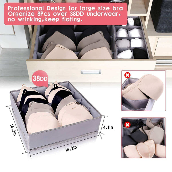 Shop for drawer organizer dresser drawer organizer divider washable large bra sock underwear tie cloth organizer foldable closet storage box drawer polyester fabric for baby cloth panties belts set of 4 gray