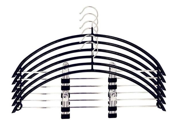 Best seller  russell 6 pack slip reducing contour shirt hangers with 2 clips bump free clothes hanger and closet organizer the dimple crease free hanger solution black
