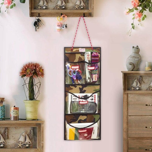 Featured rough enough door hanging organizer school locker organizer wall mount closet locker cabinet storage bag holder with durable adjustable string 4 pockets for accessories document magazine book office
