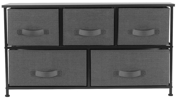 Amazon sorbus dresser with drawers furniture storage tower unit for bedroom hallway closet office organization steel frame wood top easy pull fabric bins 5 drawer black charcoal
