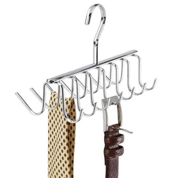 New interdesign axis closet storage organizer rack for ties and belts chrome
