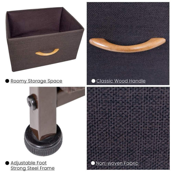 Cheap crestlive products vertical dresser storage tower sturdy steel frame wood top easy pull fabric bins wood handles organizer unit for bedroom hallway entryway closets 5 drawers brown