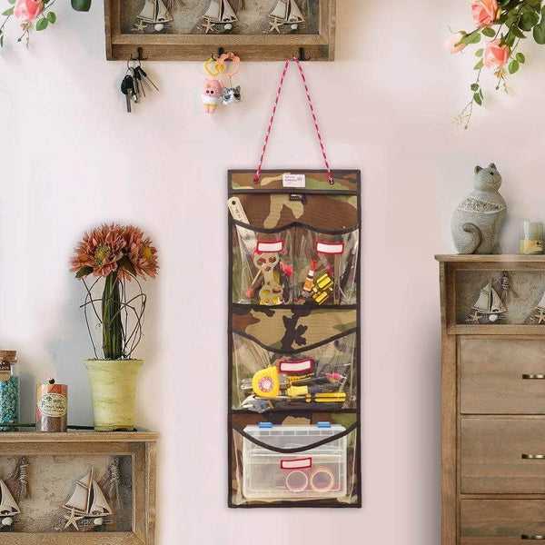 Explore rough enough door hanging organizer school locker organizer wall mount closet locker cabinet storage bag holder with durable adjustable string 4 pockets for accessories document magazine book office