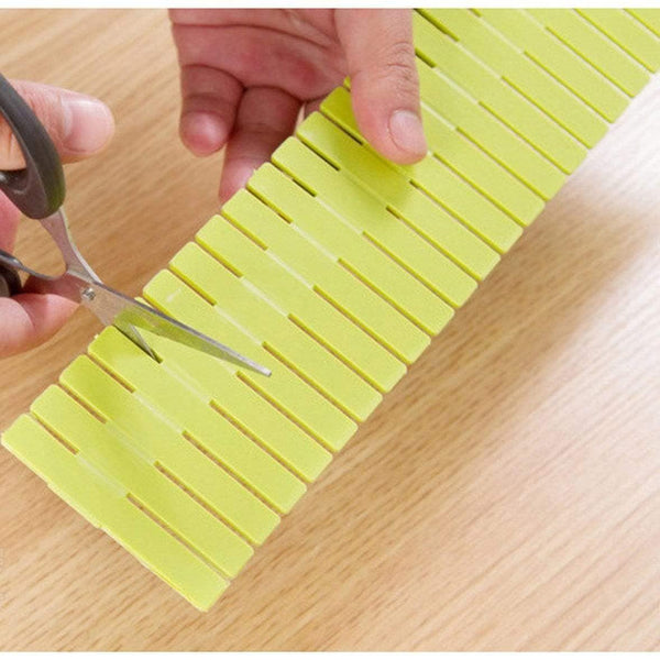 Storage newferu plastic desk diy grid drawer dividers adjustable tidy closet shelf storage organizers for purses ties tshirts pens bras sock underwear scarves makeup kitchen cutlery flatware 32pcs green