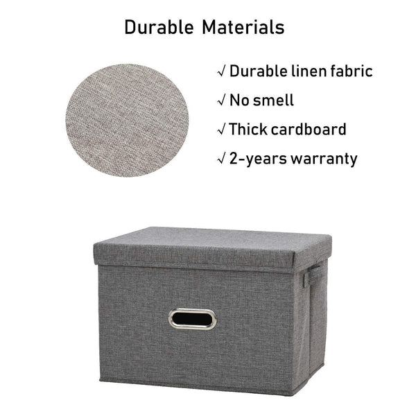 Shop here polecasa storage bins with lid 2 pack removable lid collapsible stackable linen fabric storage cubes boxes containers organizer basket for home office bedroom closet and shelveslarge 38l