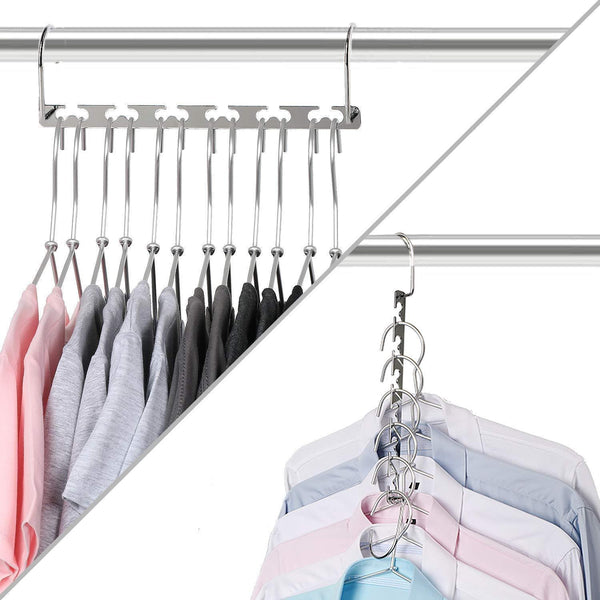 Save on bloberey space saving hangers metal wonder magic cascading hanger 10 inch 6 x 2 slots closet clothing hanger organizers pack of 20