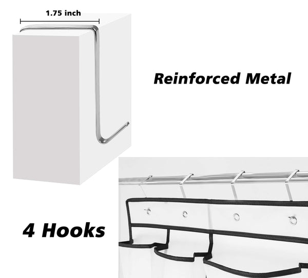 Exclusive kootek 2 pack over the door shoe organizers 12 mesh pockets 6 large mesh storage various compartments hanging shoe organizer with 8 hooks shoes holder for closet bedroom white 59 x 21 6 inch